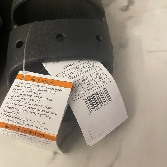 CROCS Women's Black Slide Sandals - Picture 5 of 6